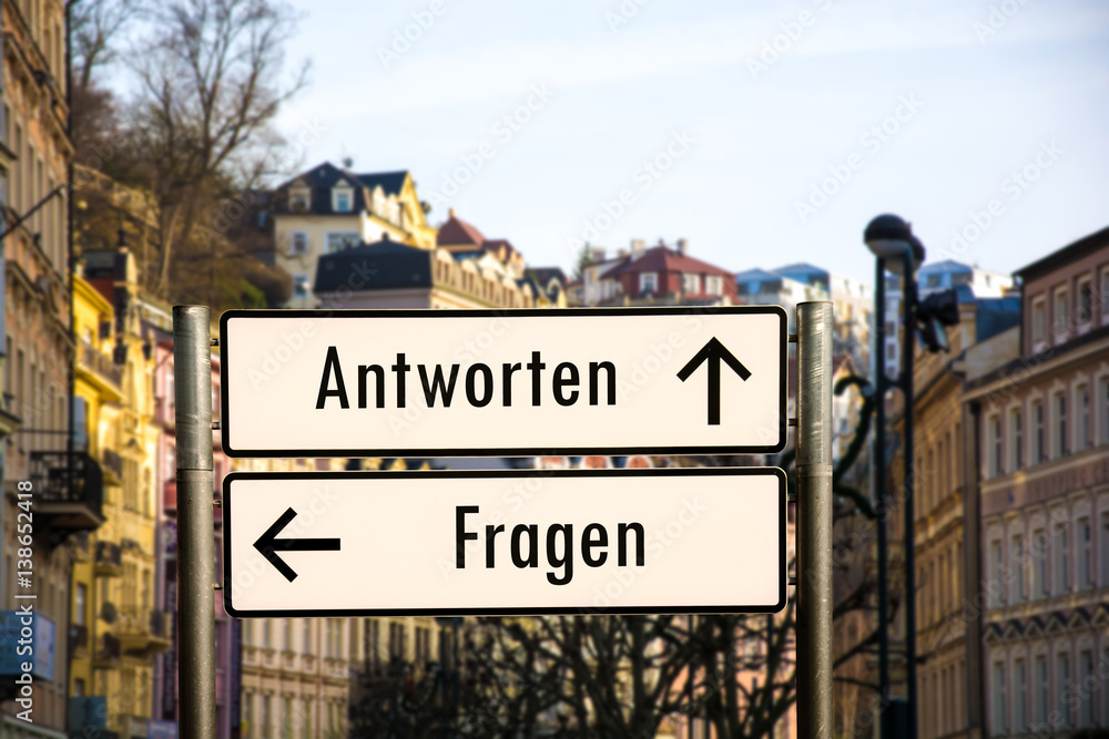 Obraz premium Schild 206 - Antworten