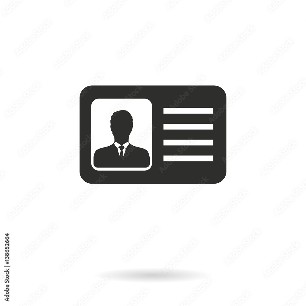 Identification card - vector icon. Identification card - vector icon.