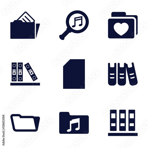 Set of 9 folder filled icons