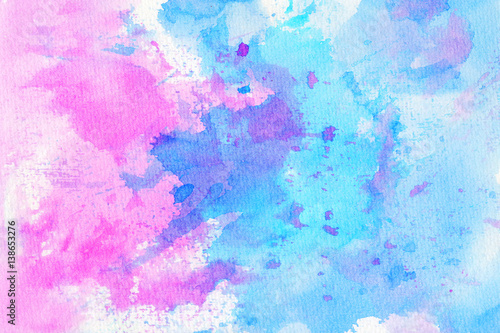 Abstract colorful hand draw watercolor background. © itim2101