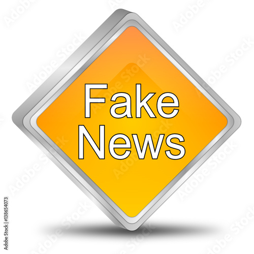 Fake News button - 3D illustration