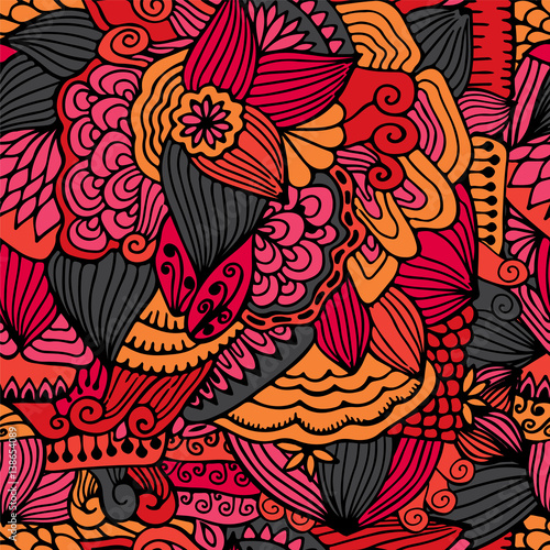 stock vector seamless flower, doodle pattern. abstract art background