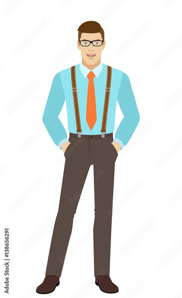 Obraz premium Businessman standing with hands in pockets