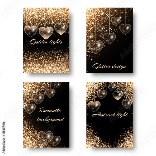 Wedding background with brilliant light.  Shine bright on a black backdrop. Design to celebrate marriage proposal
