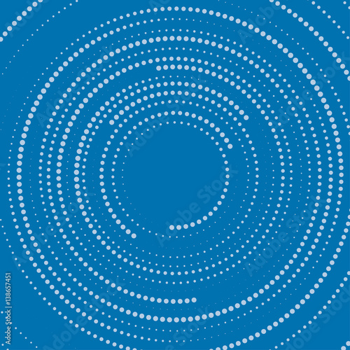 Abstract circular halftone dots form. Logo design. Vector illustration background. Swirl geometric design.