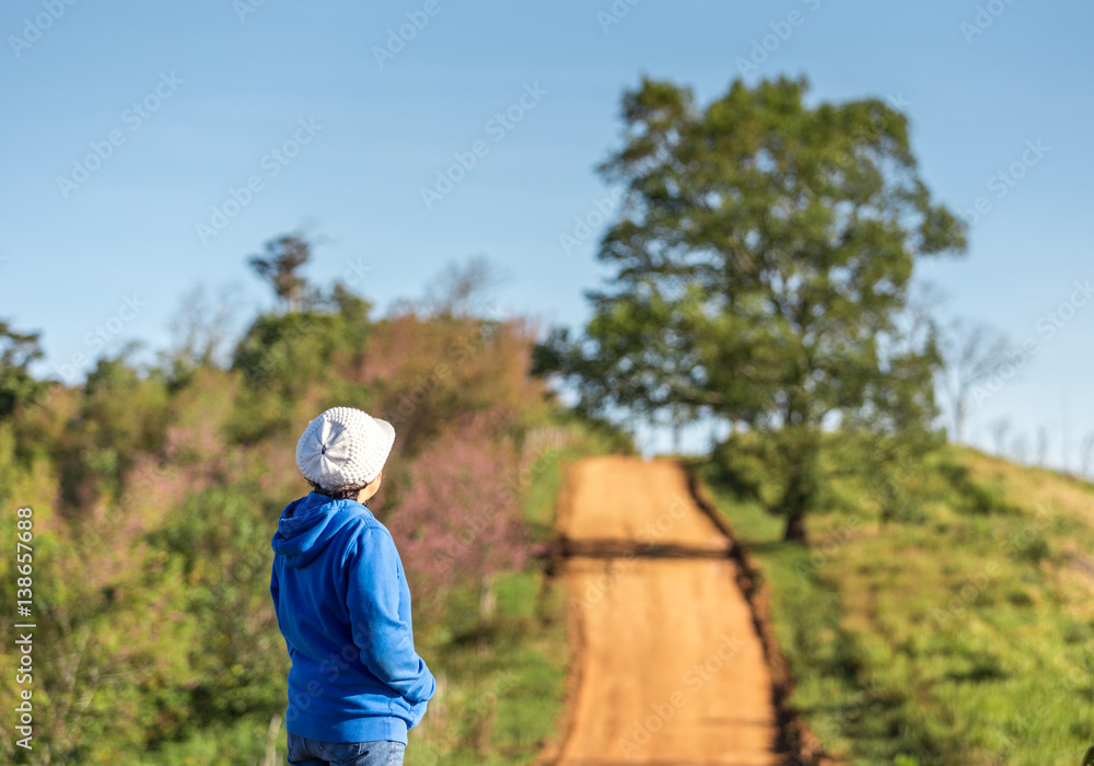 female travel and relaxing outdoor on the mountain female travel and relaxing outdoor on the mountain