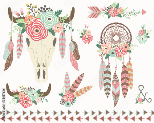 Floral Tribal Collection - Perfect for Weeding, Tribal, Celebration, Events, Valentine's, Mother's day and many more