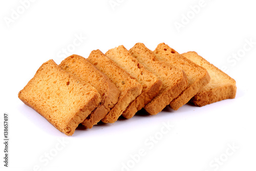 Fotografie rusk with cardamom flavor, rusk on jute, rusk on cloth, rusk