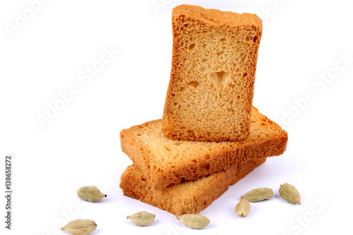 Cuadro en lienzo rusk with cardamom flavor, rusk on jute, rusk on cloth, rusk