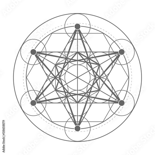 Metatrons Cube symbol. Sacred geometry vector illustration