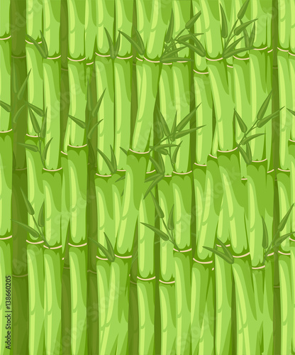 Fototapeta Naklejka Na Ścianę i Meble -  Bamboo with leaf vector illustration. Asian bambu zen plants background
