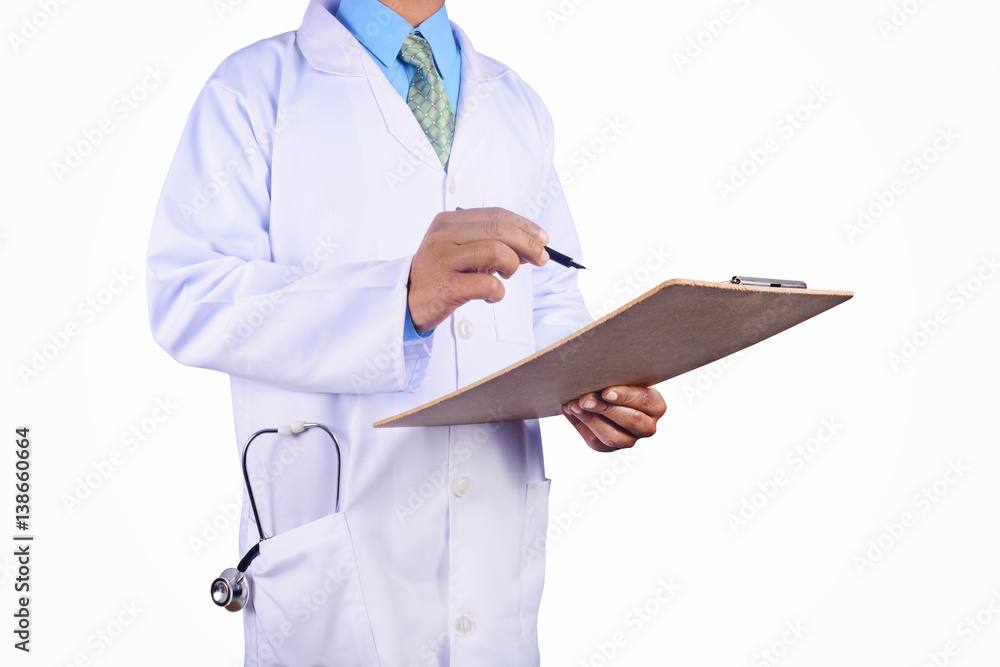 Doctor with stethoscope isolated on white background Doctor with stethoscope isolated on white background