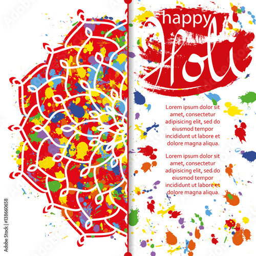 Vector Illustration of Abstract Colorful Happy Holi Festival Background.

