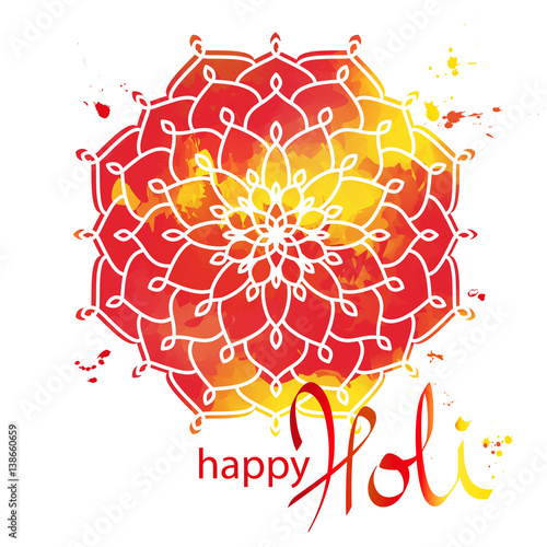 Vector Illustration of Abstract Colorful Happy Holi Festival Background.
