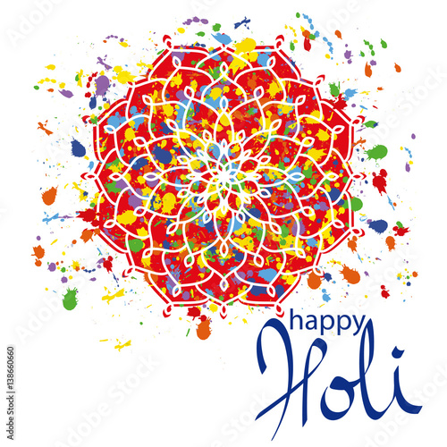 Vector Illustration of Abstract Colorful Happy Holi Festival Background.
