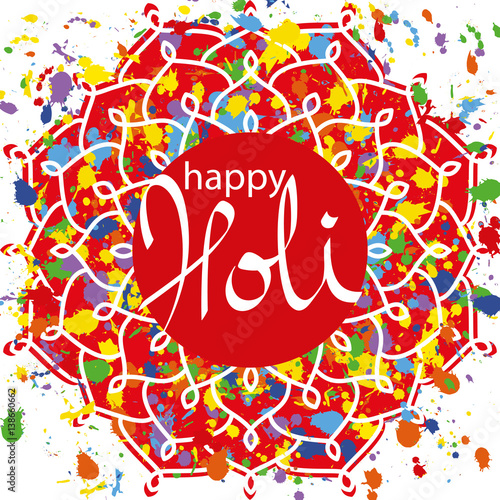 Vector Illustration of Abstract Colorful Happy Holi Festival Background.

