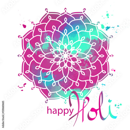 Vector Illustration of Abstract Colorful Happy Holi Festival Background.
