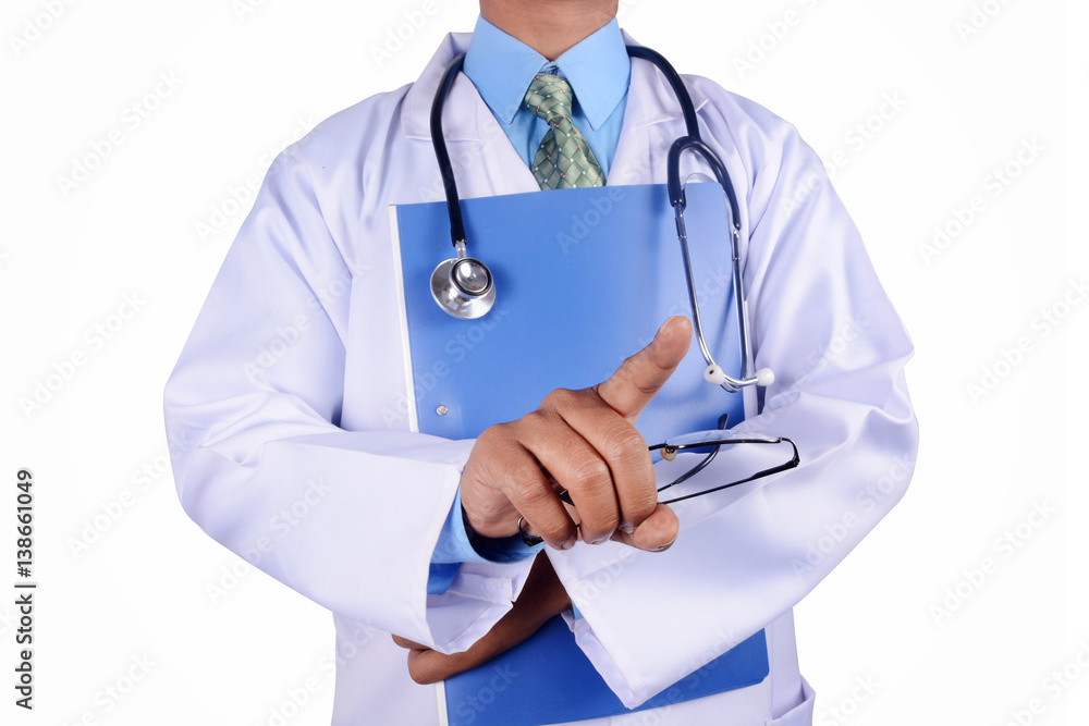 Doctor with stethoscope isolated on white background Doctor with stethoscope isolated on white background
