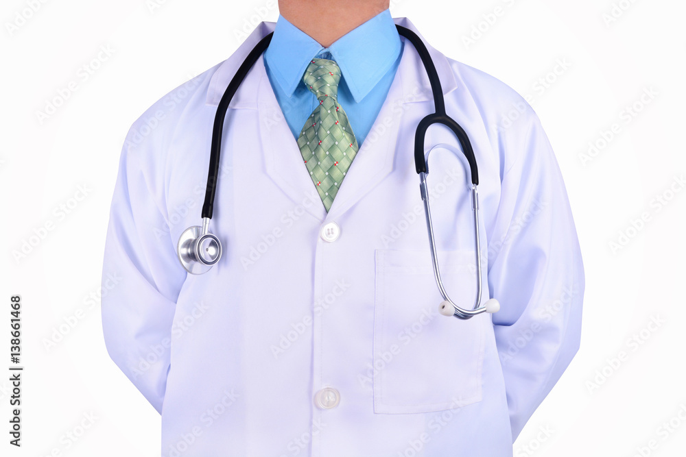 Doctor with stethoscope isolated on white background Doctor with stethoscope isolated on white background