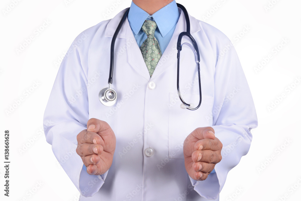 Doctor with stethoscope isolated on white background Doctor with stethoscope isolated on white background