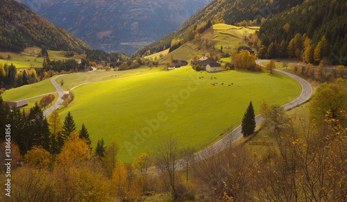 View of a famous Austrian road Mallnitzer Strasse nearby town of Mallnitz photo