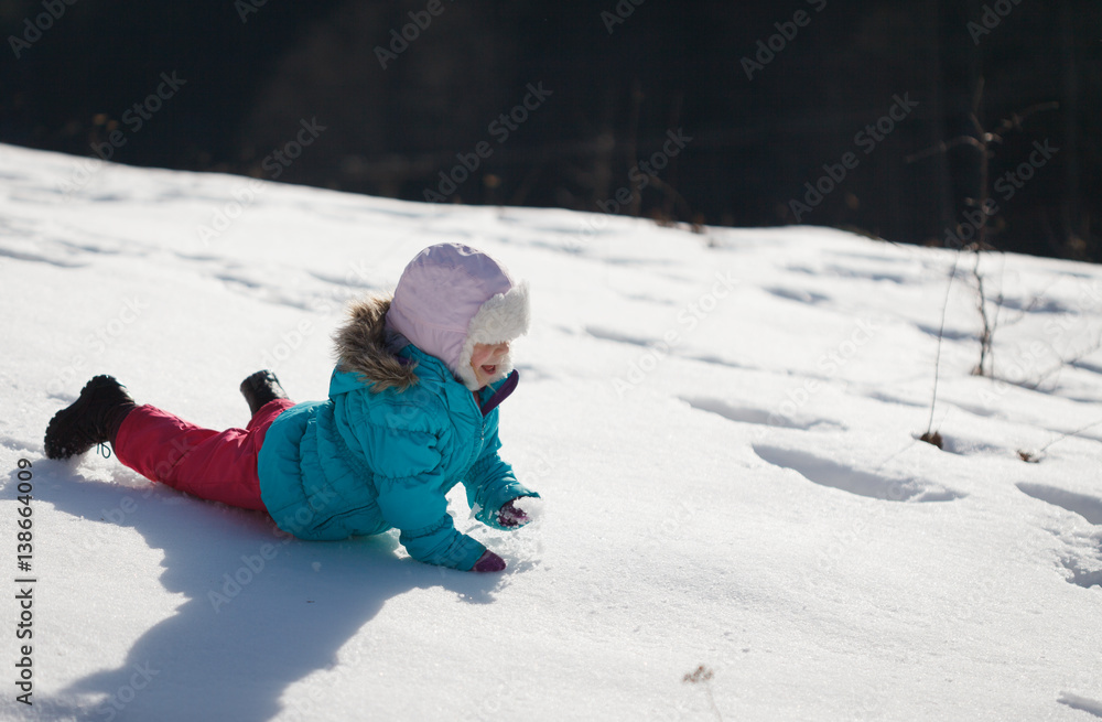 Baby in snow Baby in snow