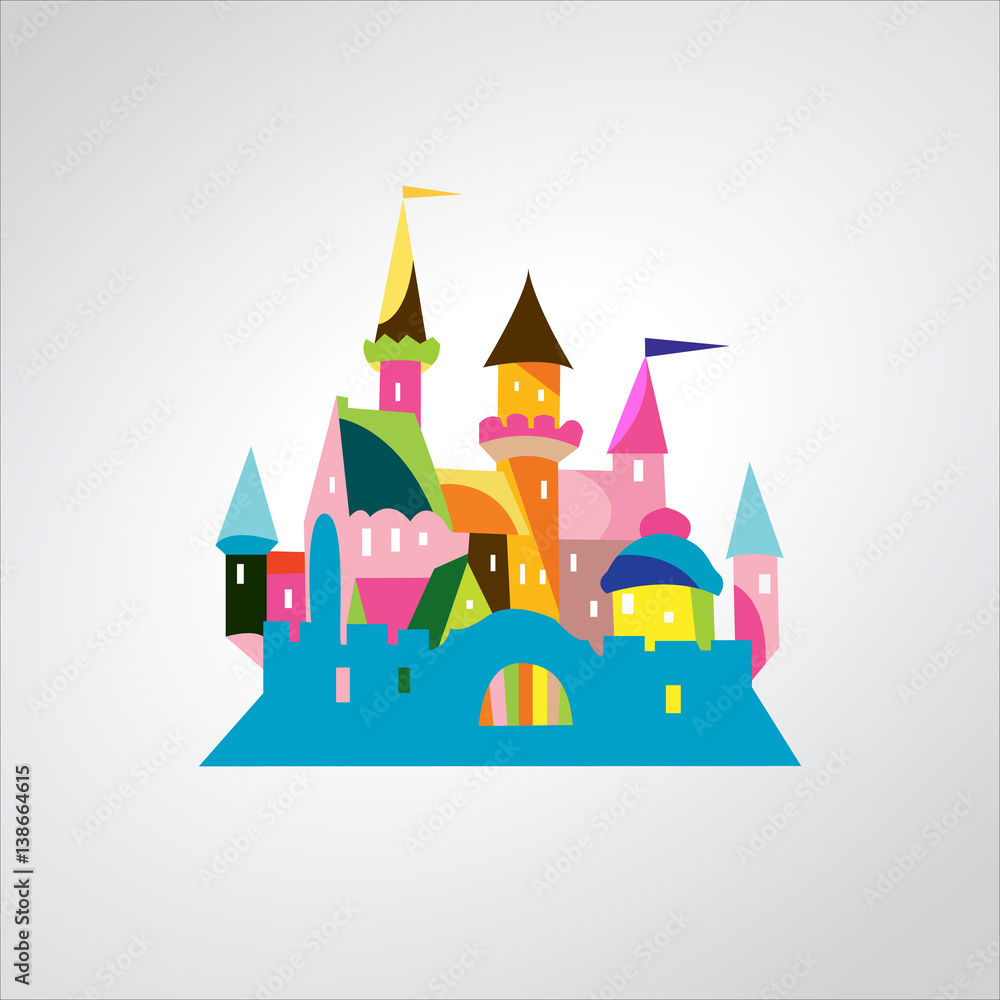 Vector Illustration of Fairytale castle