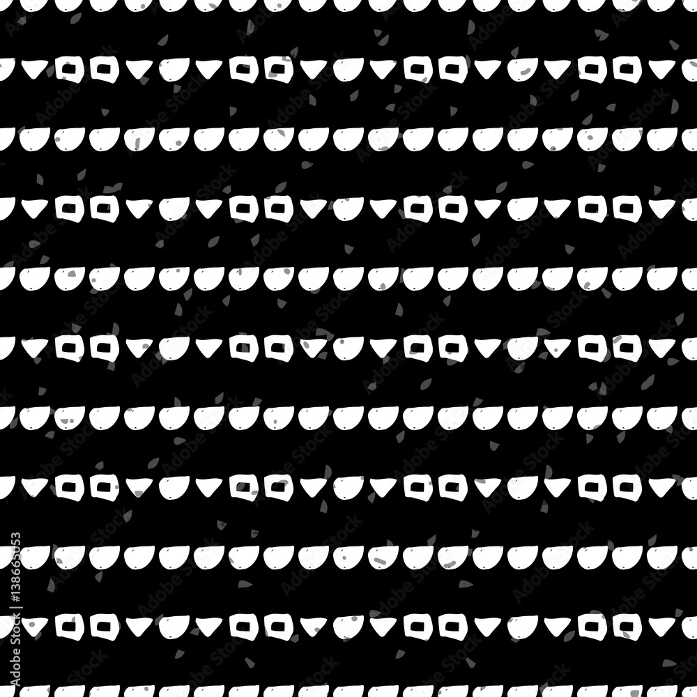 Fototapeta premium Geometric monochrome seamless pattern