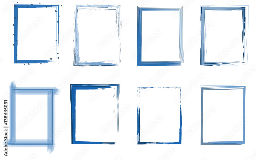 Rahmen Set blau  - obrazy, fototapety, plakaty 