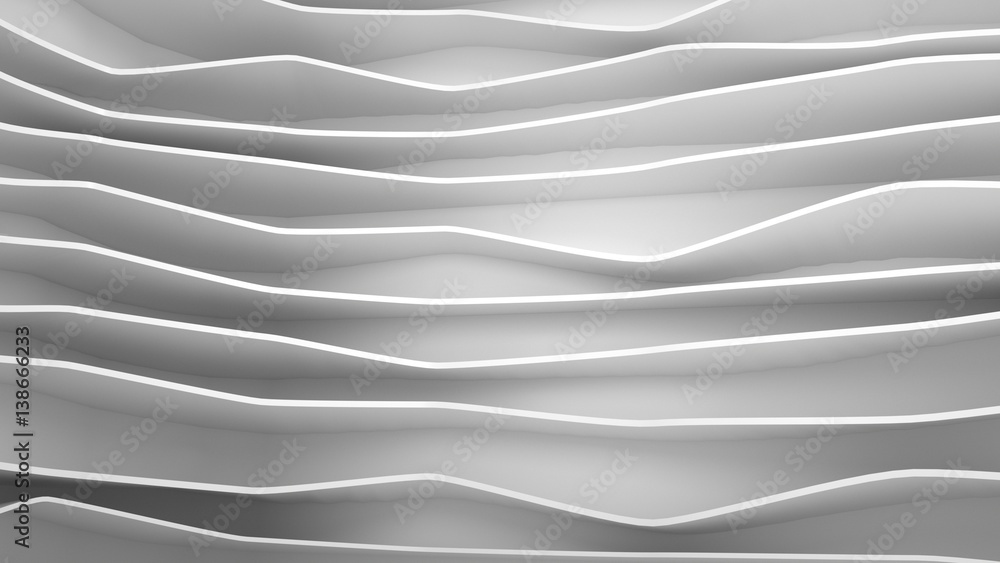 Obraz premium Abstract background with curved shapes or lines, 3 d render