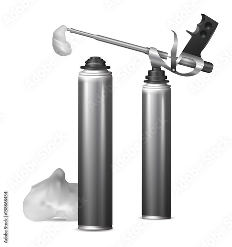 Mock Up template bottle pu foam for design. Vector  illustration