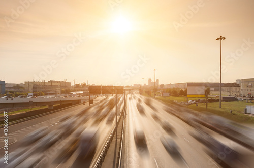 Traffic on a highway photo