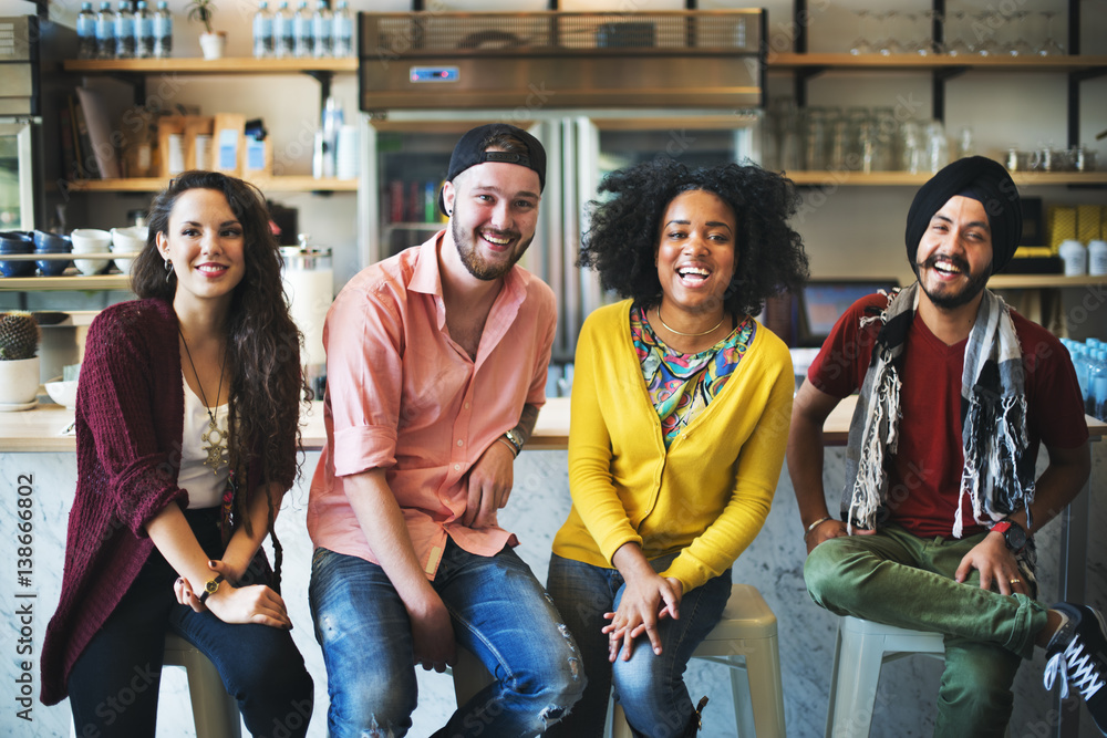 Obraz premium Diverse People Sitting Cheerful Friendship Concept