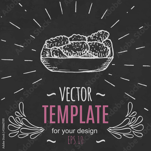 Fast food menu design template hand drawn vector
