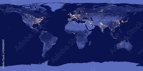 Fototapeta Naklejka Na Ścianę i Meble -  Earth by night - Elements of this image are furnished by NASA
