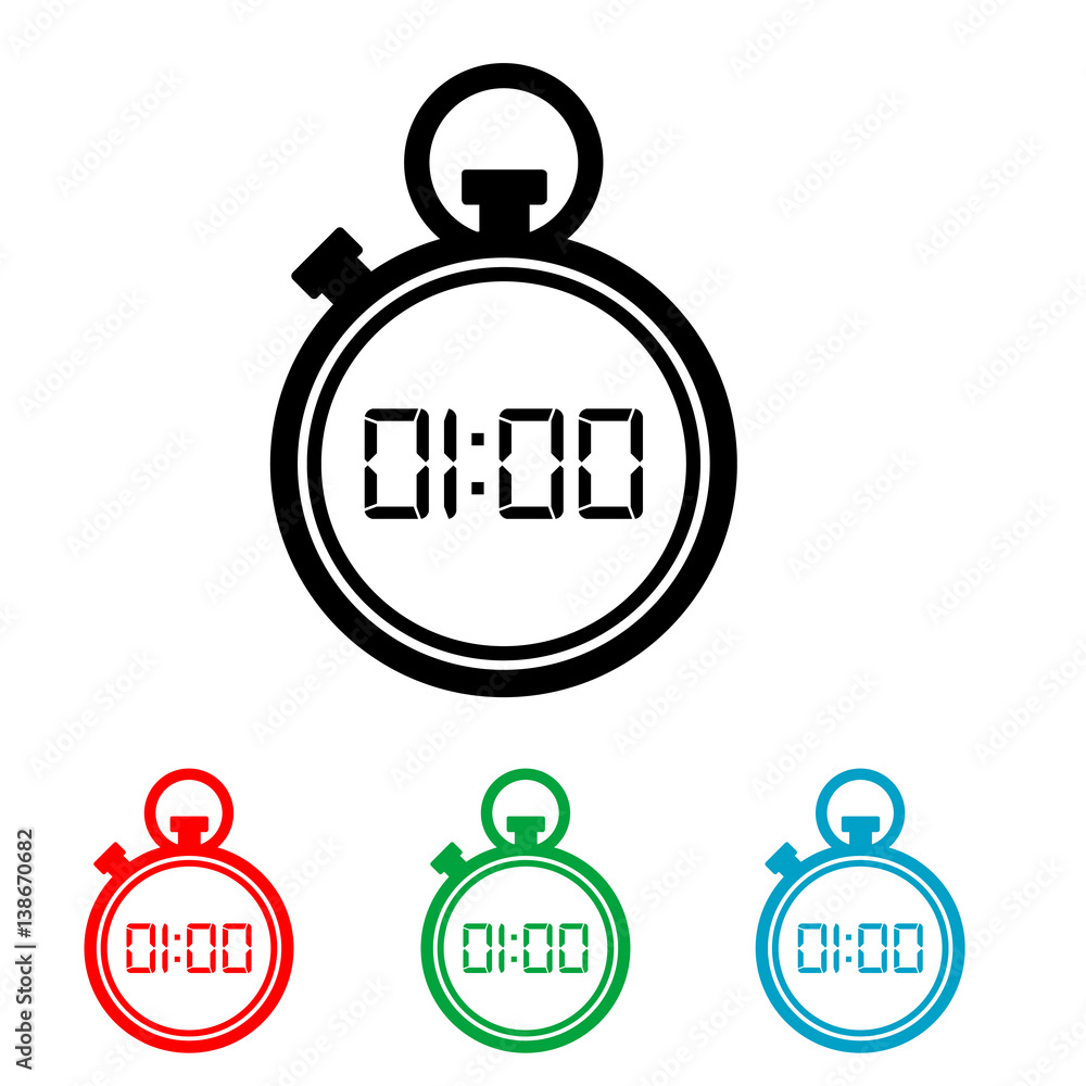Icono cronometro un minuto varios colores Stock Vector | Adobe Stock
