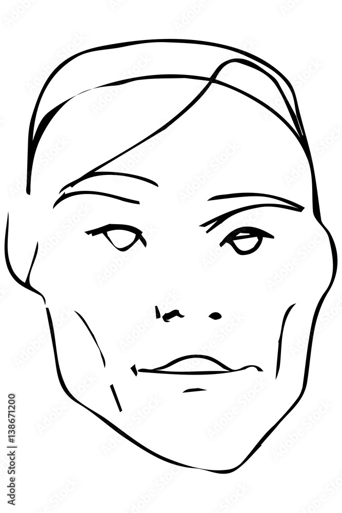 sketch of the face of a handsome young man sketch of the face of a handsome young man