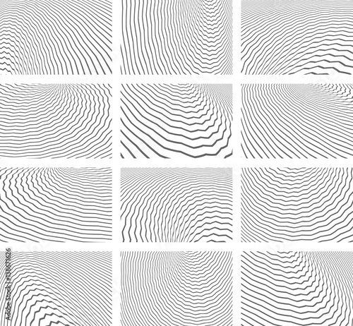 Lines patterns. Textured backgrounds set.