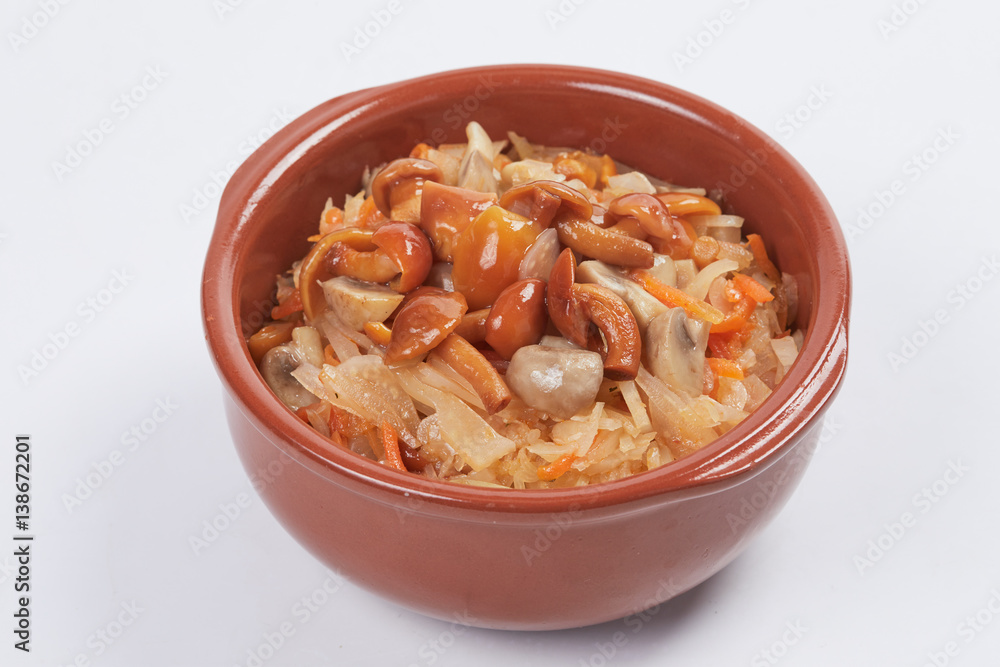 cabbage with mushrooms cabbage with mushrooms