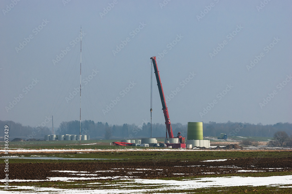 Obraz premium WIND FARM - The construction site of the wind turbine 