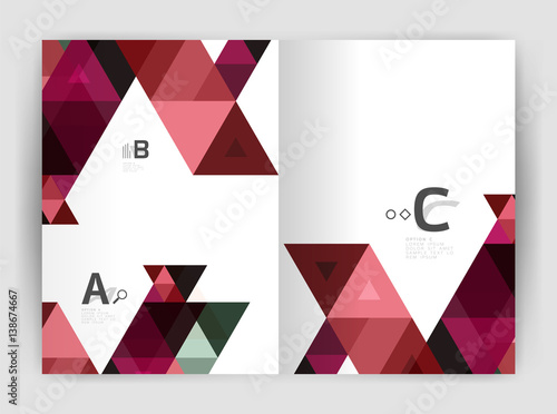 Abstract background with color triangles, annual report print backdrop