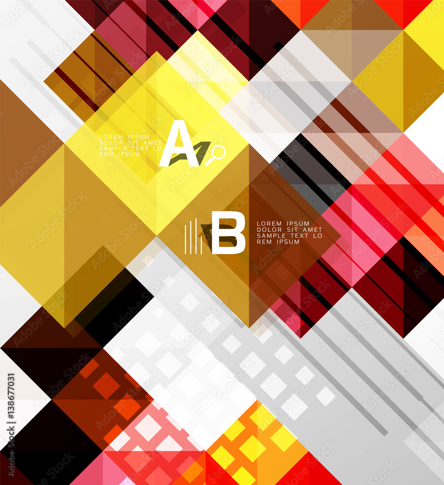 Modern geometrical abstract background, squares Modern geometrical abstract background, squares
