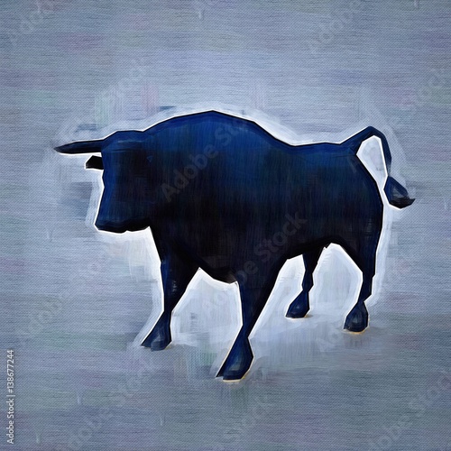 Abstract bull. Drawing styl...