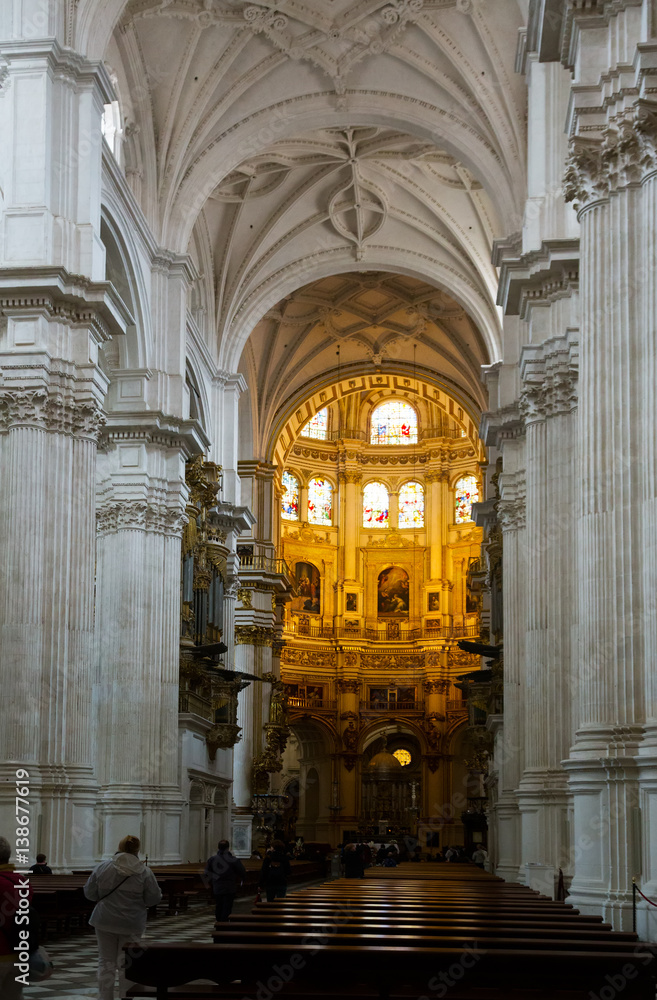 Naklejka premium Interior of Granada Cathedral. Spain