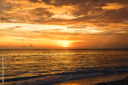 sunset sky in Bali  Asia ocean