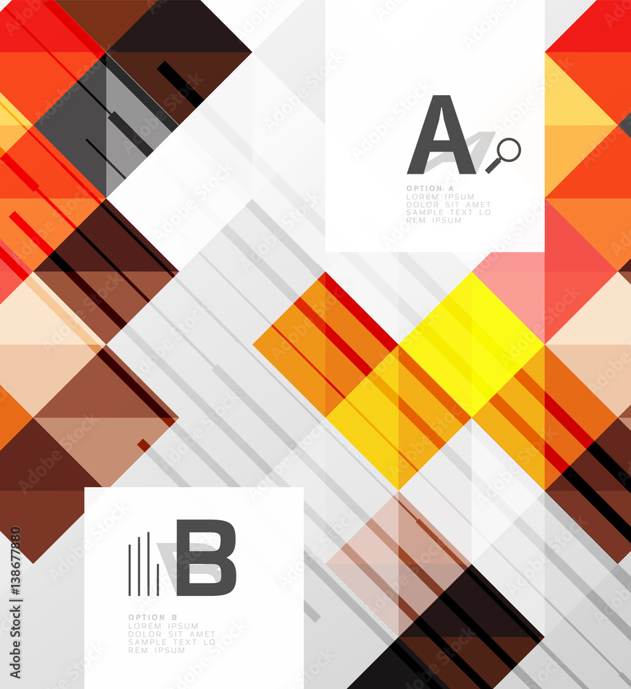 Square elements with infographics and options Square elements with infographics and options