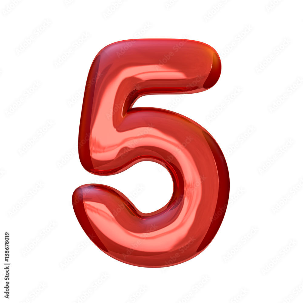 Red digits made of inflatable balloons isolated on white background. 3D rendering Red digits made of inflatable balloons isolated on white background. 3D rendering