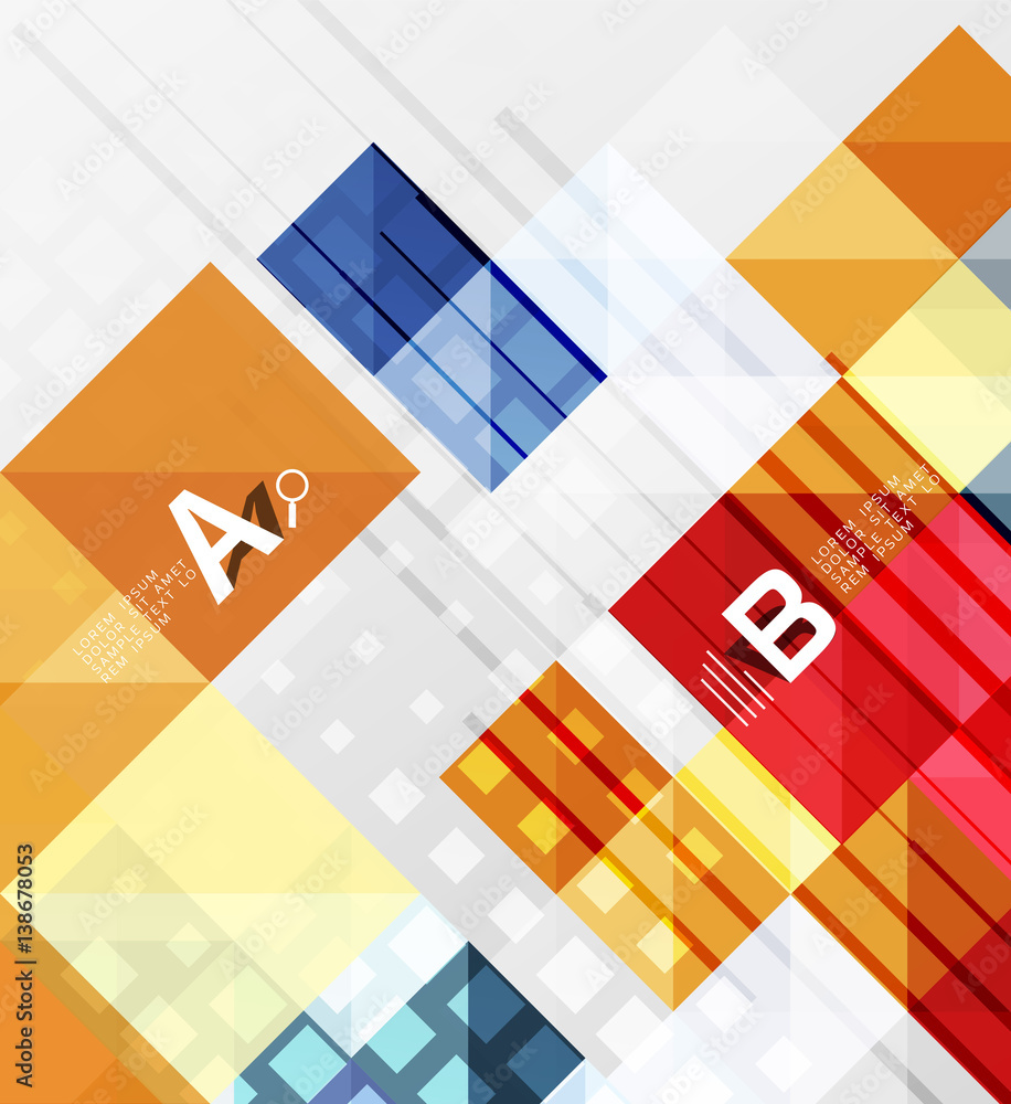Modern geometrical abstract background, squares Modern geometrical abstract background, squares