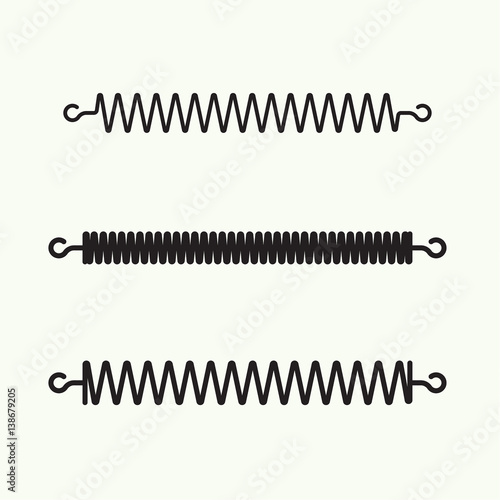 Set coil spring vector icon. Induction spiral electrical symbol. 