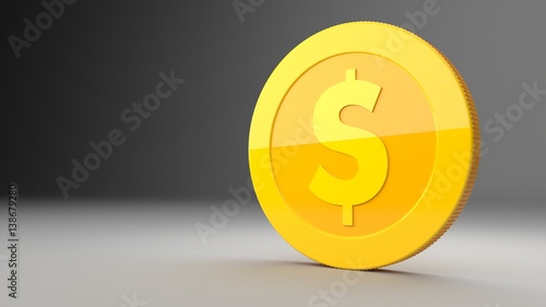 Investment, modern icons dollar for use in presentations, education manuals, design, etc. 3D illustration